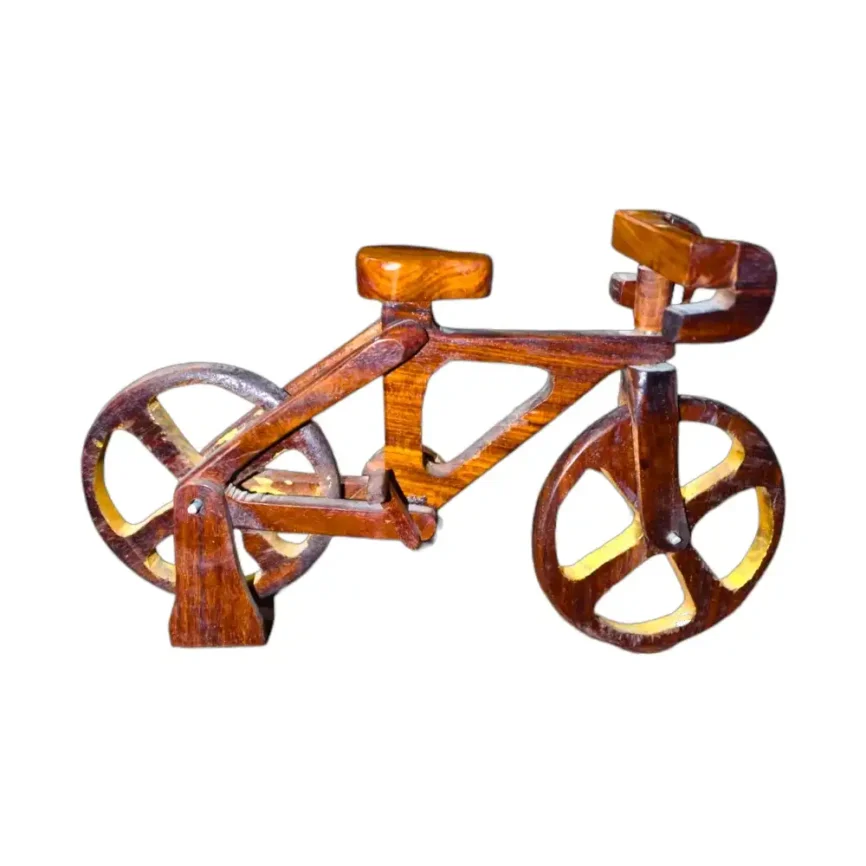 Wooden Bicycle Miniature Angle 1