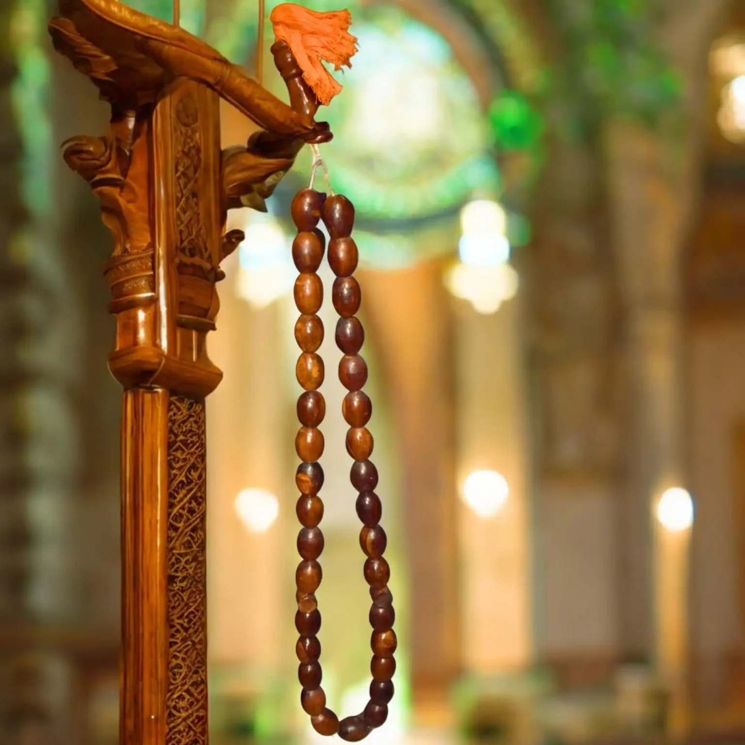Giant Wooden Tasbih Showpiece