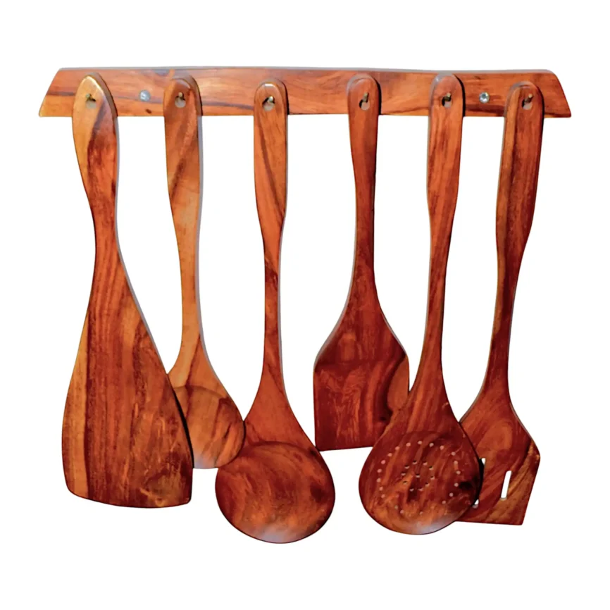 Wooden Cooking Spoon Set Angle 1