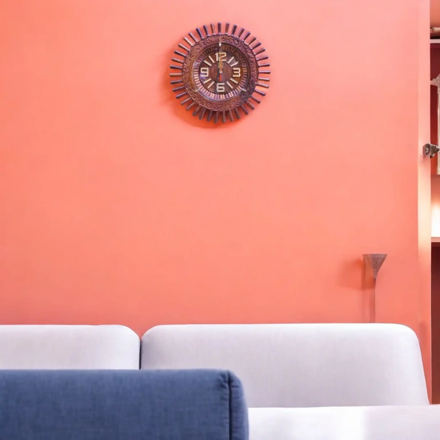 Zavia – Wooden Wall Clock in Radial Bloom