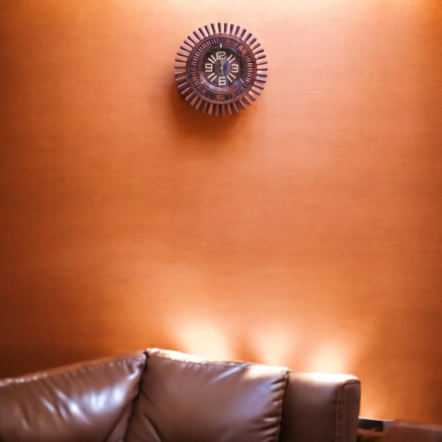 Zirafshan – Wooden Wall Clock with Radiant Spokes