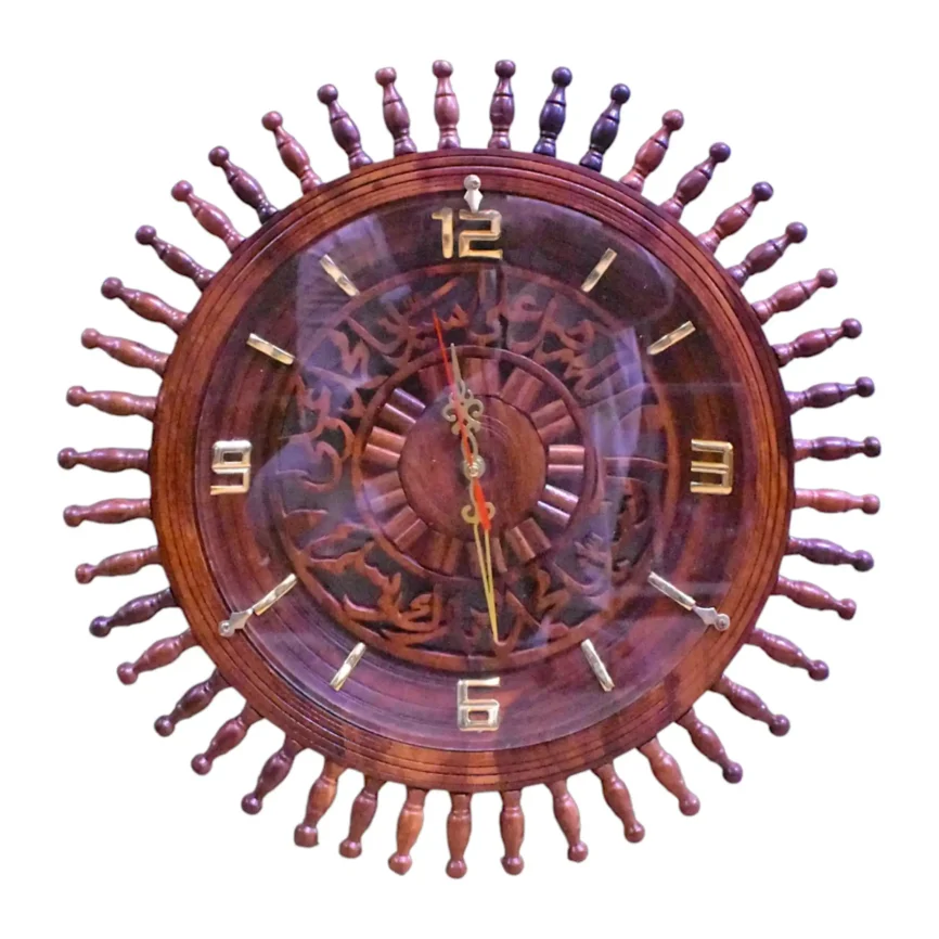 Sacred Circle – Wooden Wall Clock Angle 1