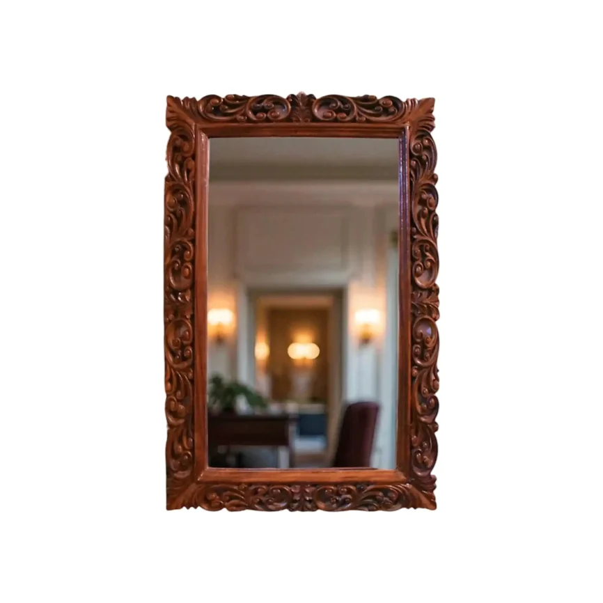 Sheesham Wall Jharoka with Mirror Angle 1