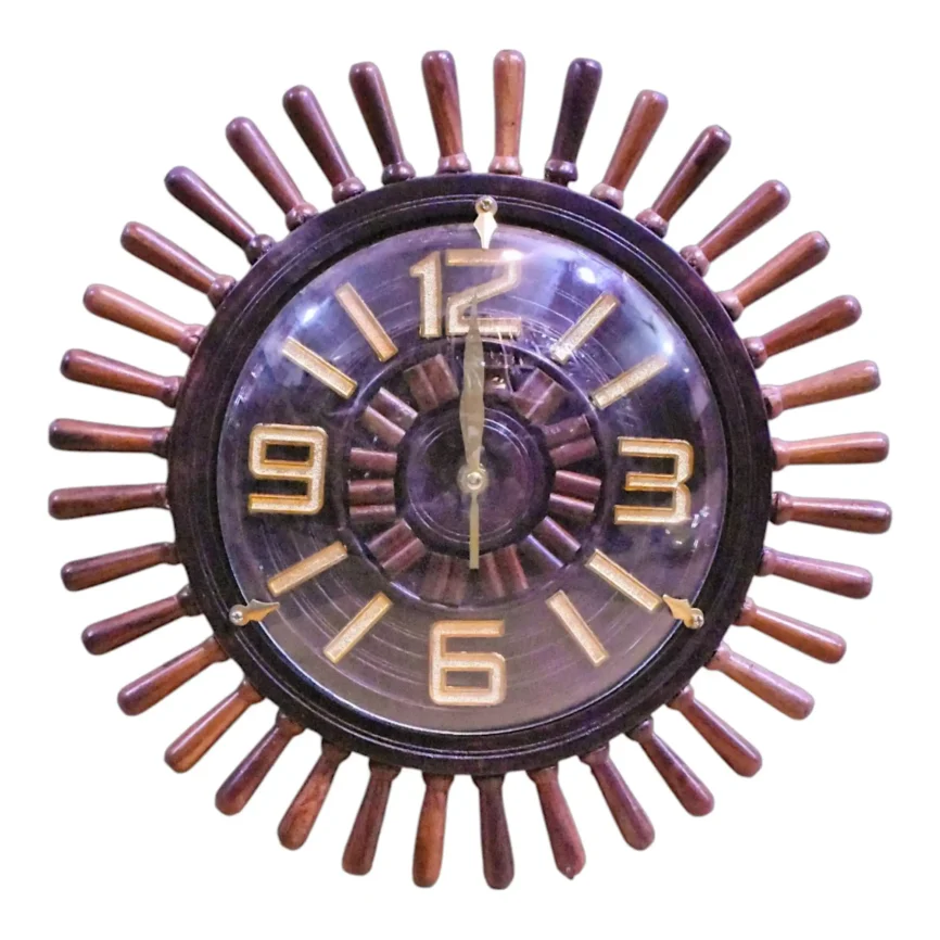 Saayah– Black Wooden Wall Clock Angle 1