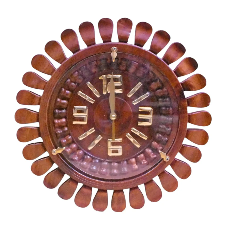 Noon — Wooden Wall Clock Angle 1