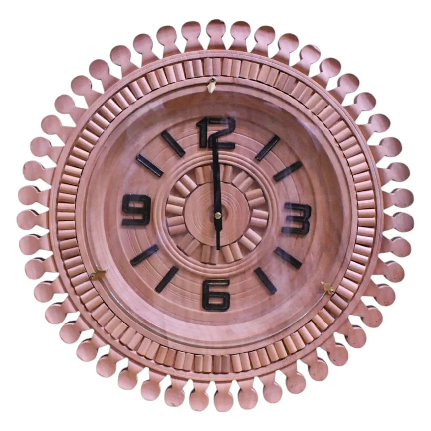 Noonlight – Wooden Wall Clock Angle 1