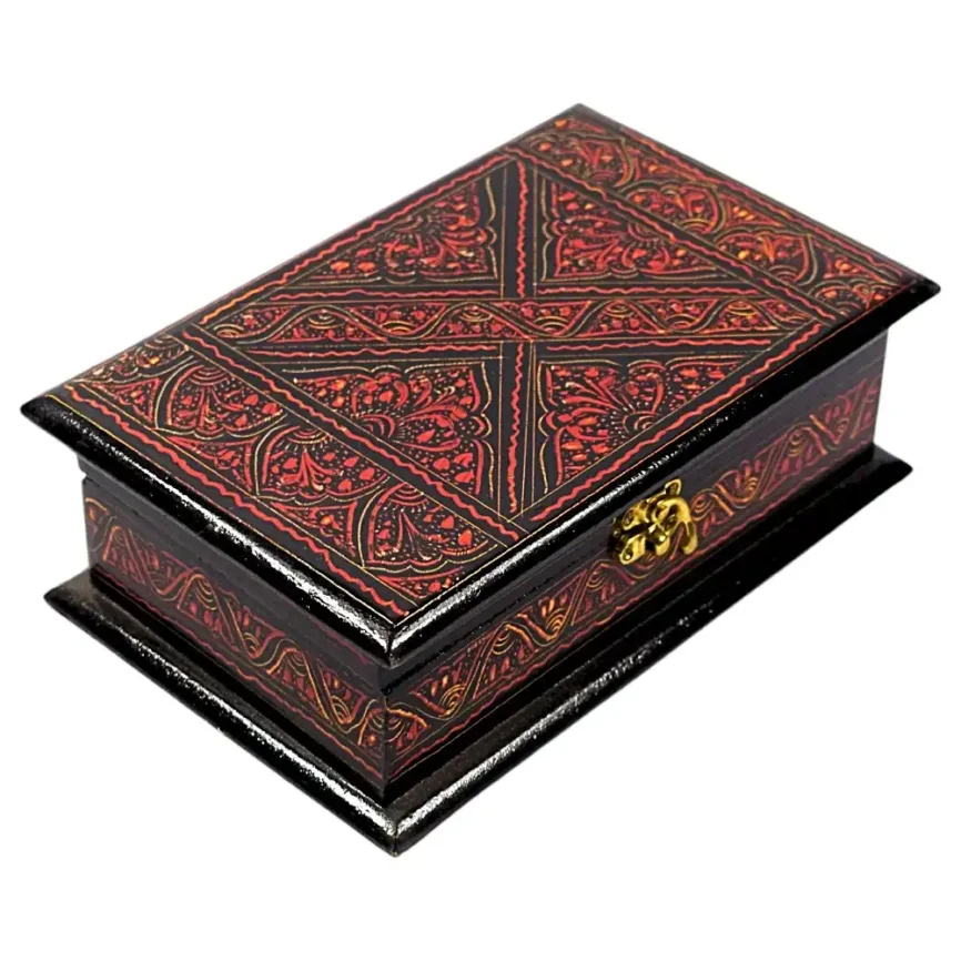 Red Naqshi Jewelry Box - Big Chin Edition Angle 1