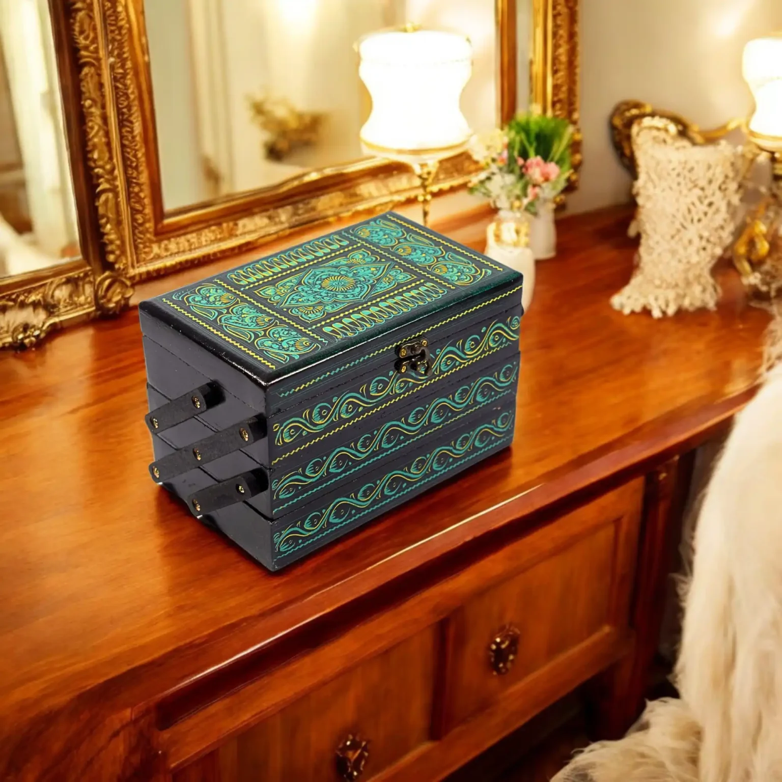 Three-Step Wooden Jewelry Box – Atomic Design