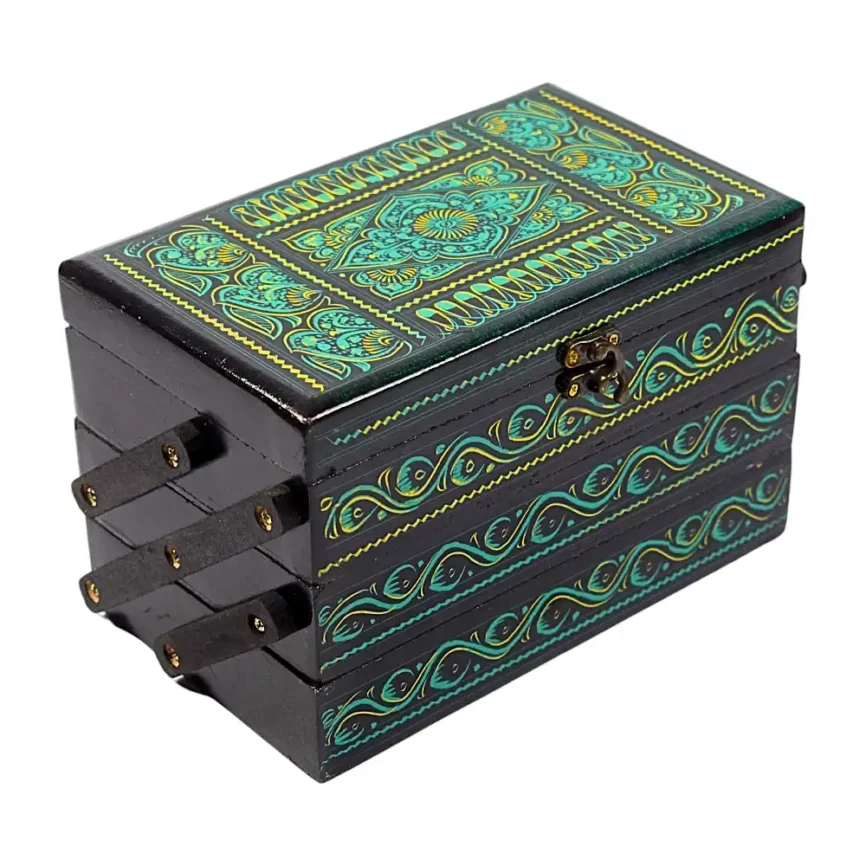 Three-Step Wooden Jewelry Box – Atomic Design Angle 1