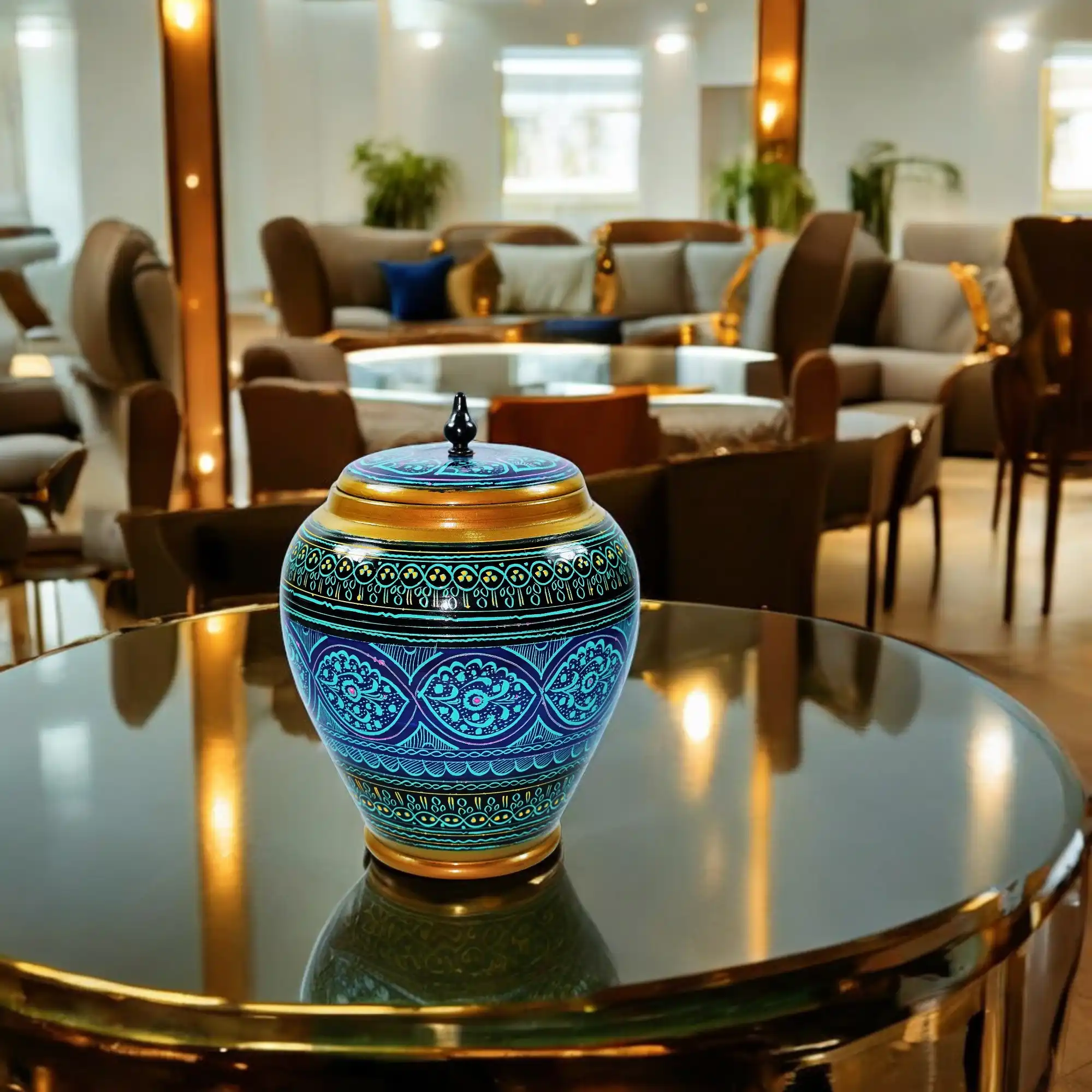 Wooden Bin With Lid (Candy Jar) – Midnight Teal