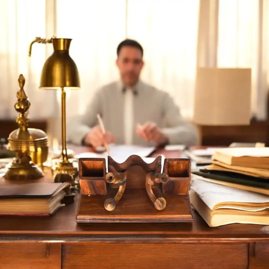 Wooden Phone Stand Office Set – Nakkashi Edition