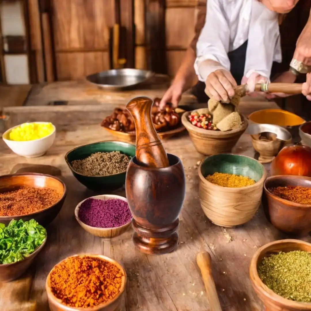 Wooden Chattu Watta – Handcrafted Mortar & Pestle