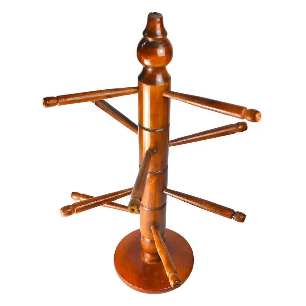 Sheesham Wood Bangles Tower — 8-Rod Organizer Angle 2