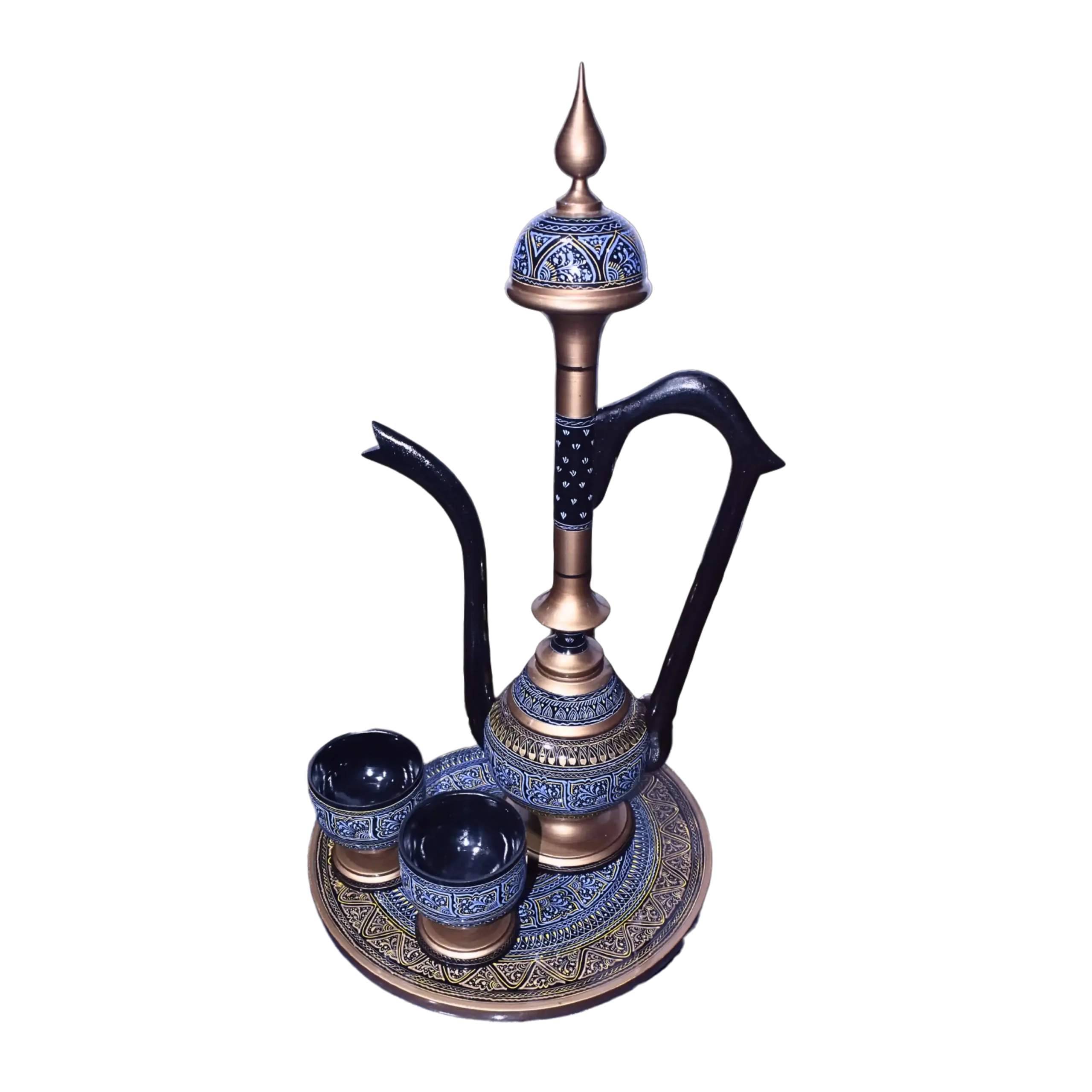 Blue & Gold Wooden Umer e Khayyam Decoration Piece Angle 1