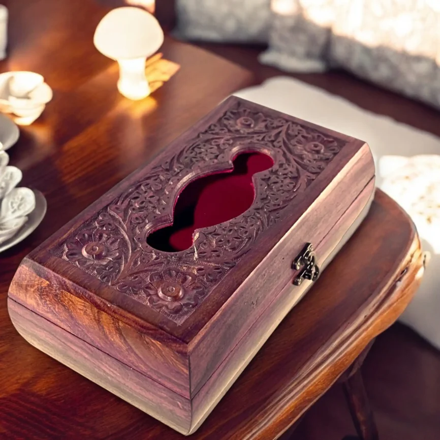 Barqiya – Wooden Tissue Presenter