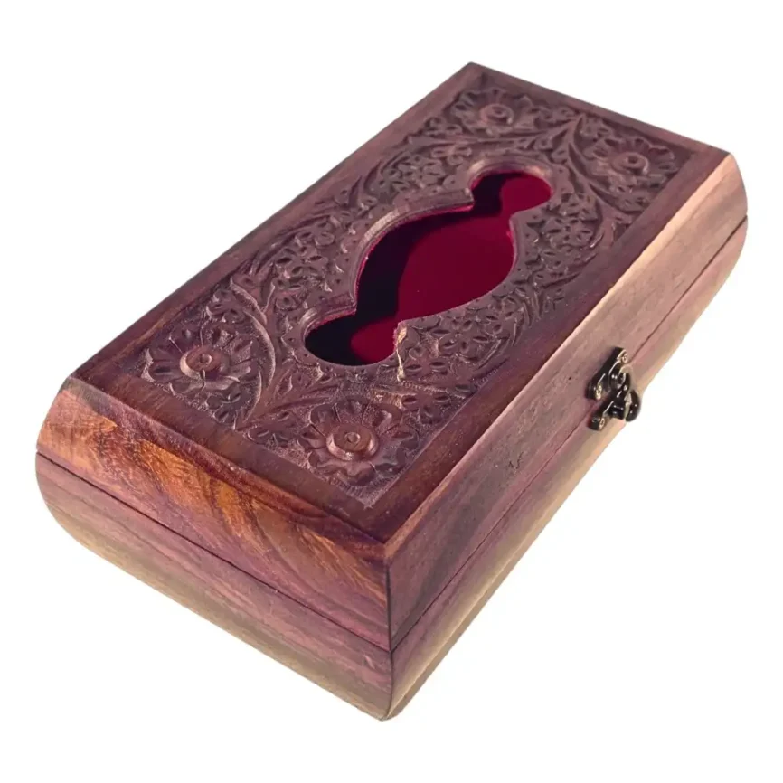 Barqiya – Wooden Tissue Presenter Angle 1