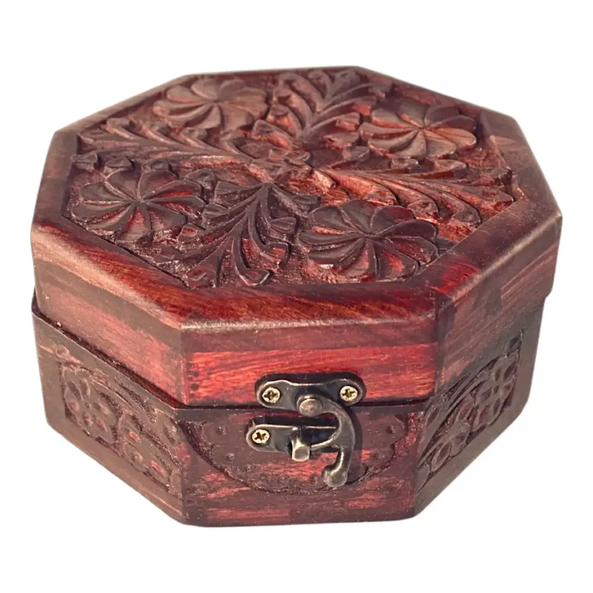 Octagon - Wooden Jewelry Chest Angle 1